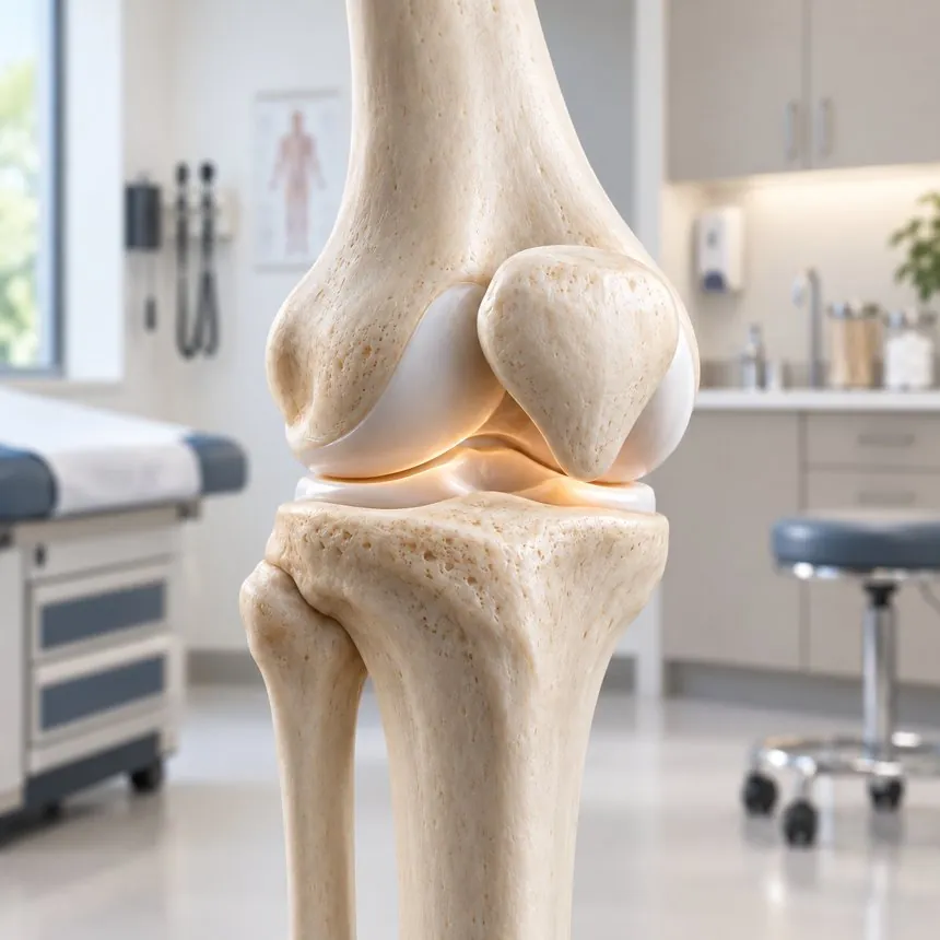 Knee joint anatomy — femur, tibia and kneecap